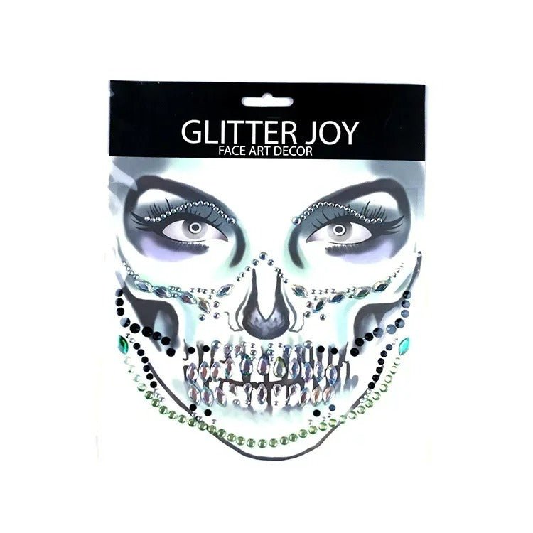 Gezichtsjuwelen Acryl Strass voor Halloween – Zelfklevende Edelsteentjes Gezicht Complete Set Party Make-up | Sulvida