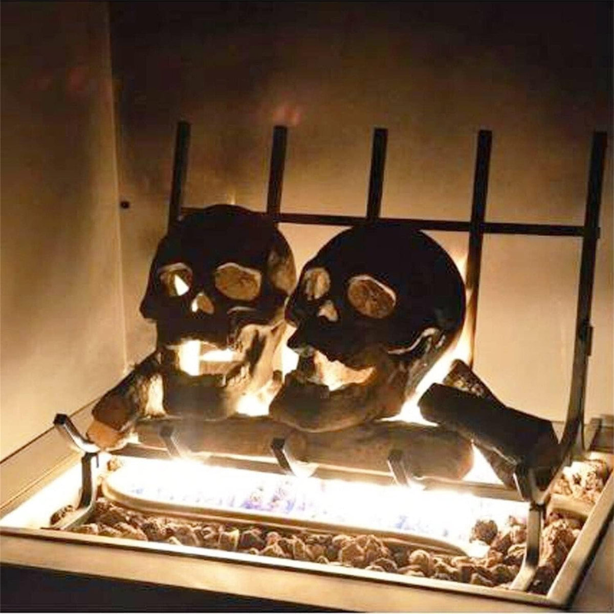 Keramische Doodshoofd Vuurkorf Decoratie Herbruikbaar Kampvuur Sfeer Tuinhaard Accessoire Griezelig Tuin | Sulvida