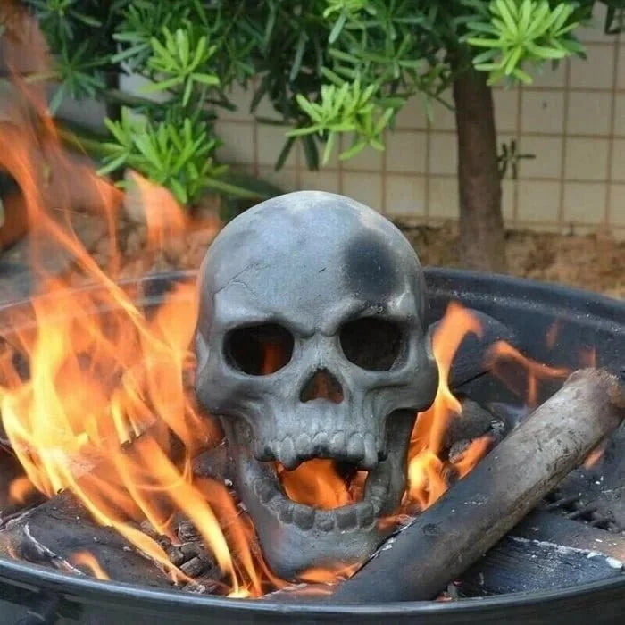 Keramische Doodshoofd Vuurkorf Decoratie Herbruikbaar Kampvuur Sfeer Tuinhaard Accessoire Griezelig Tuin | Sulvida