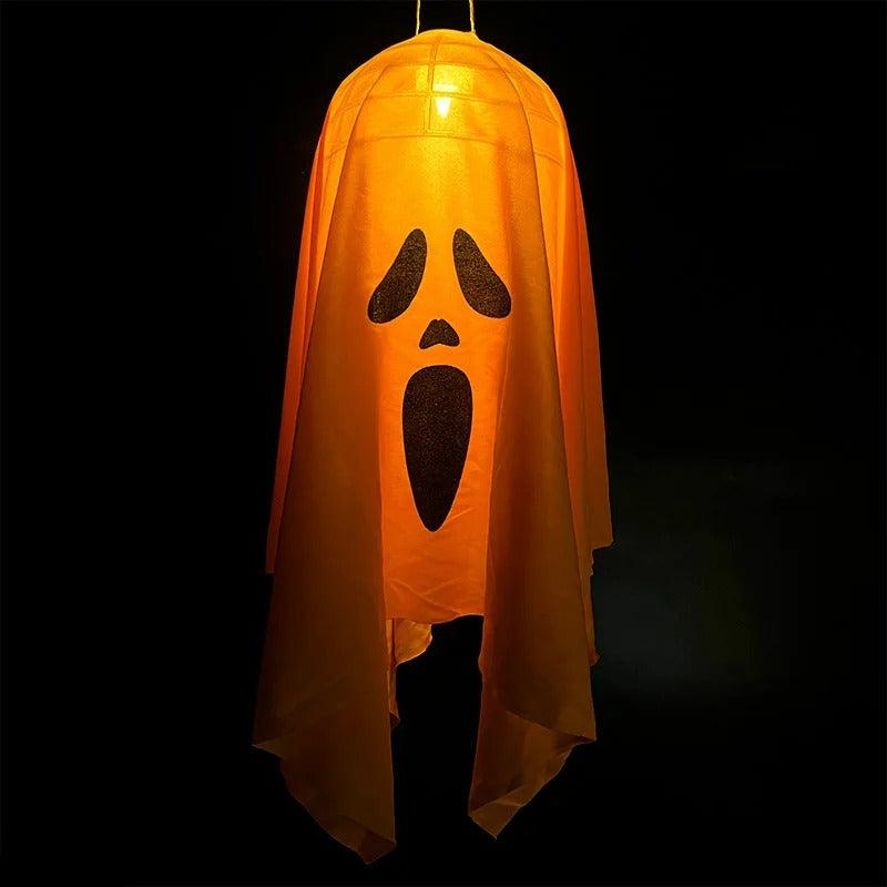 Spookwindzak met LED-verlichting - Hangend decoratiespook voor buiten en binnen - Halloween decoratie | Sulvida