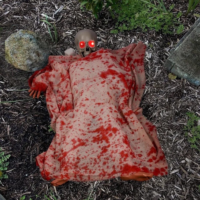 Geluidgeactiveerde Halloween Spookfiguur met LED-ogen en Griezelige Geluidseffecten voor Feestdecoratie | Sulvida