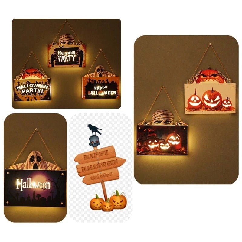 Houten Deurhanger met Halloween-motieven – Feestelijke Decoratie voor Buiten Binnen Deur Wanddecoratie | Sulvida