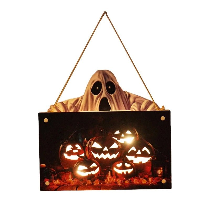 Houten Deurhanger met Halloween-motieven – Feestelijke Decoratie voor Buiten Binnen Deur Wanddecoratie | Sulvida