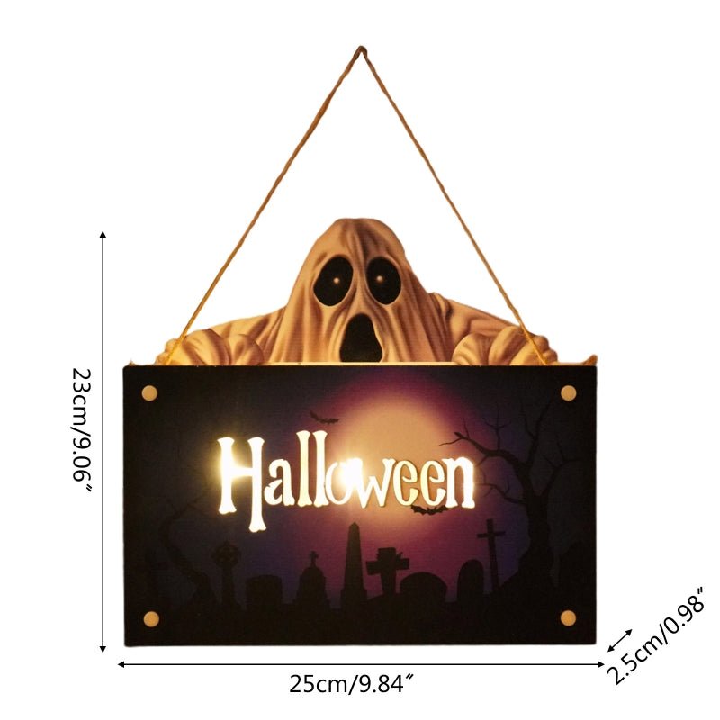 Houten Deurhanger met Halloween-motieven – Feestelijke Decoratie voor Buiten Binnen Deur Wanddecoratie | Sulvida