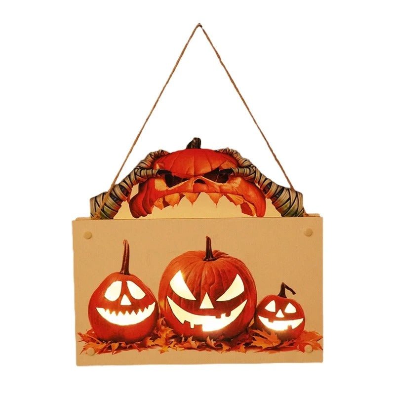 Houten Deurhanger met Halloween-motieven – Feestelijke Decoratie voor Buiten Binnen Deur Wanddecoratie | Sulvida