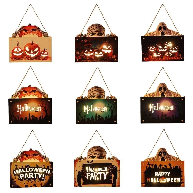 Houten Deurhanger met Halloween-motieven – Feestelijke Decoratie voor Buiten Binnen Deur Wanddecoratie | Sulvida