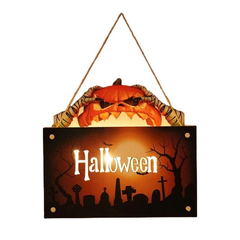 Houten Deurhanger met Halloween-motieven – Feestelijke Decoratie voor Buiten Binnen Deur Wanddecoratie | Sulvida