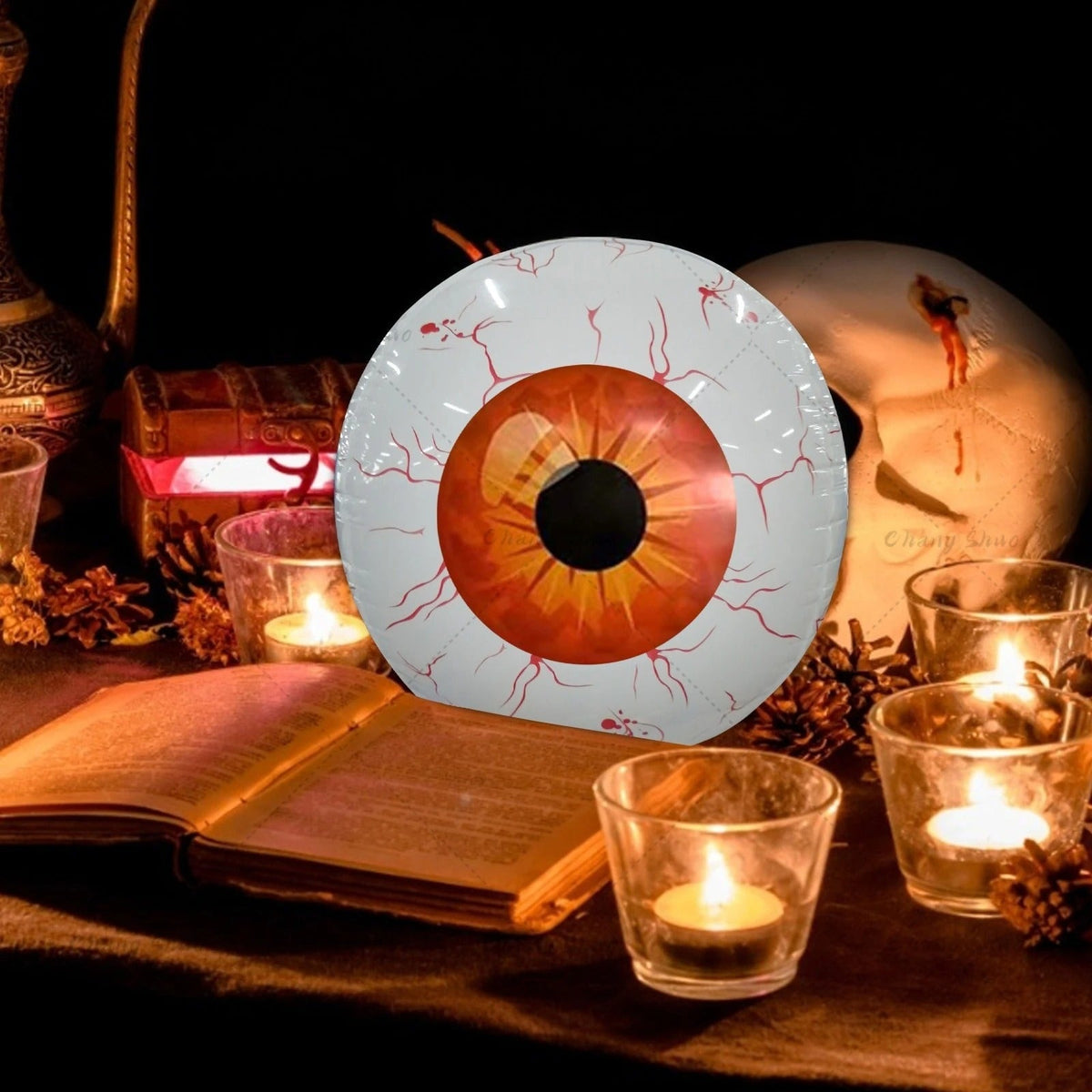 Opblaasbare oogballen decoratie set 6 stuks Halloween feestversiering griezelig themafeest horror party binnen buiten | Sulvida