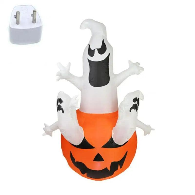 Opblaasbare Halloween Decoratie Spook met Pompoen – Feestelijke Tuindecoratie met LED Verlichting voor Buiten | Sulvida