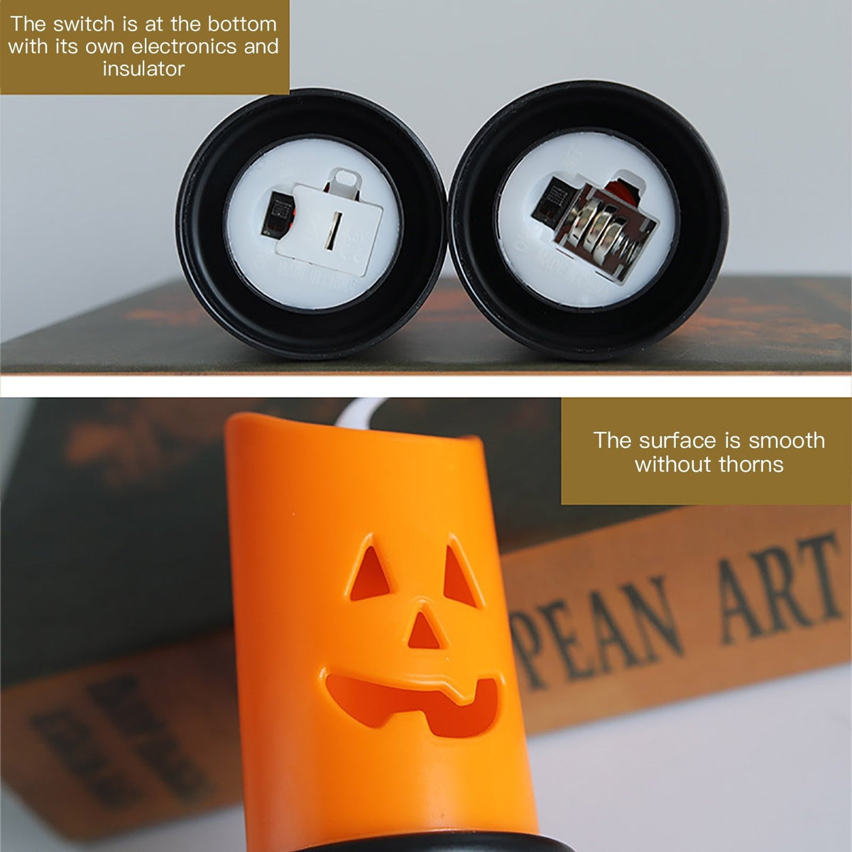 LED Pompoen Licht Elektrisch op Batterij Halloween Sfeerlicht Veilig Zonder Vlam voor Kinderen Herfst Decoratie | Sulvida