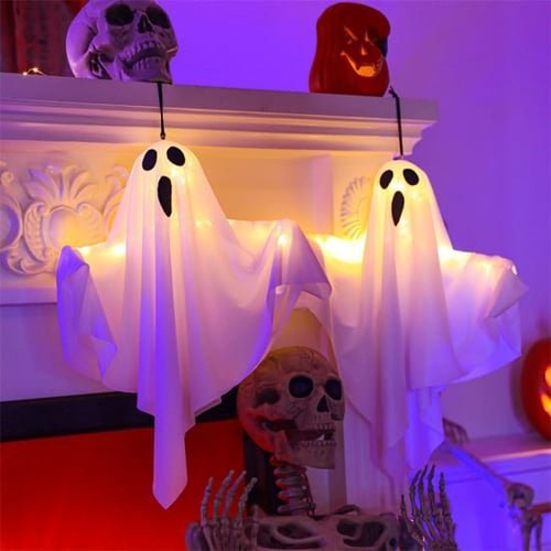 Zwevend Spookfiguur met LED Verlichting Binnen Decoratie Halloween Sfeerverlichting Ophangbaar Griezelig | Sulvida