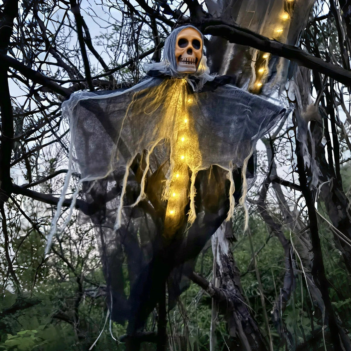 LED Schedel Hangende Decoratie Verlicht Halloween Decoratie Buiten Binnen Griezelige Sfeerverlichting | Sulvida