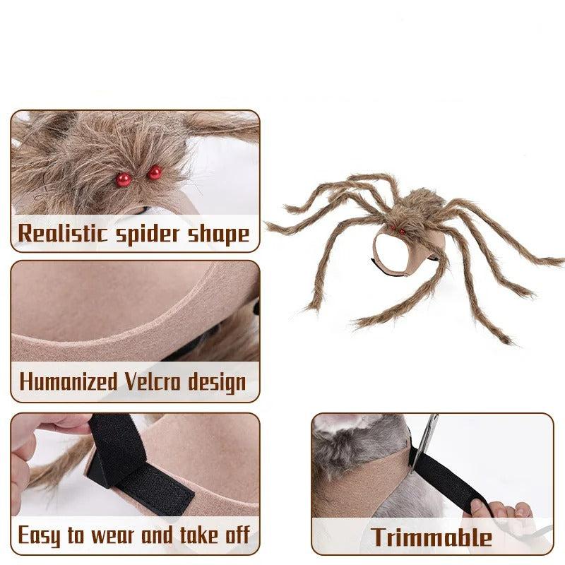 Spinnen Halloween Kostuum voor Huisdieren – Grappige Verkleedkleding voor Hond en Kat met Realistische Poten | Sulvida
