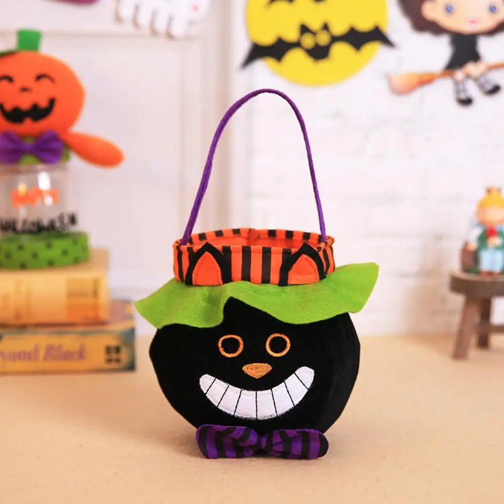 Opvouwbare Snoepzak Halloween met Handvatten Stoffen Treattas Pompoen Heks Vampier Spookjes Feesttas Trick or Treat | Sulvida