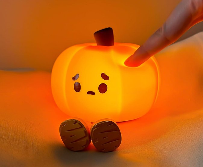Pompoen Nachtlampje Siliconen Sfeerlicht Dimbaar met Touch Functie Oplaadbaar USB Kinderkamer Decoratie Lamp | Sulvida