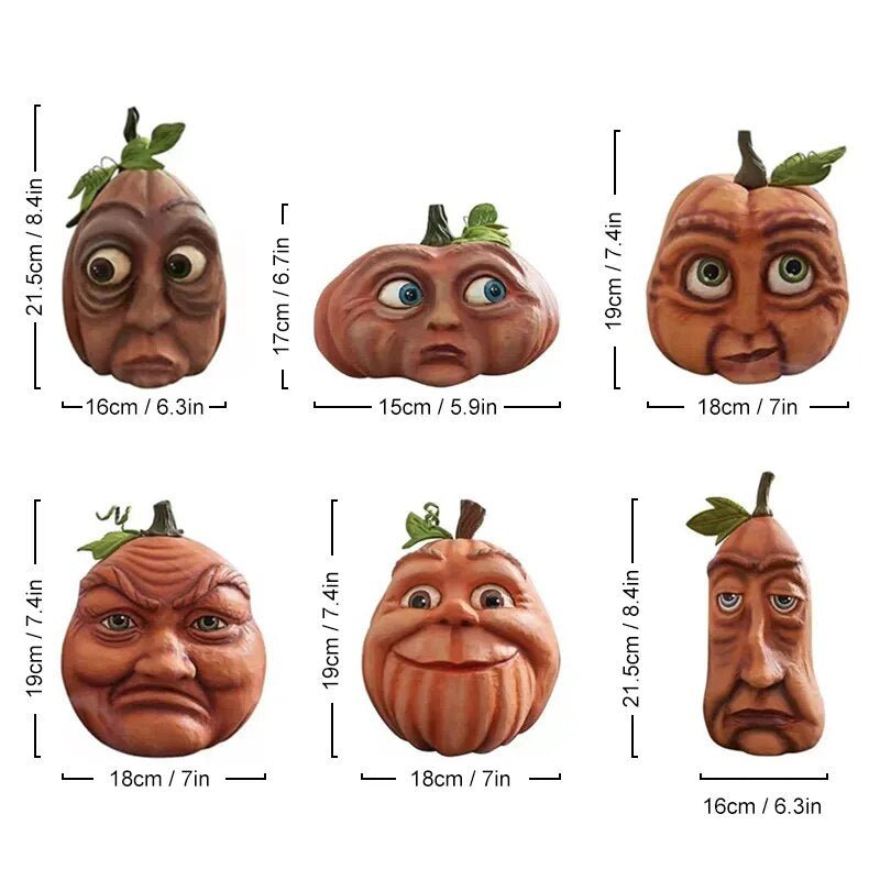 Decoratieve Pompoenfiguur Buitendecoratie Hars Tuindecoratie Grappig Halloween Decoratie Feestartikelen | Sulvida