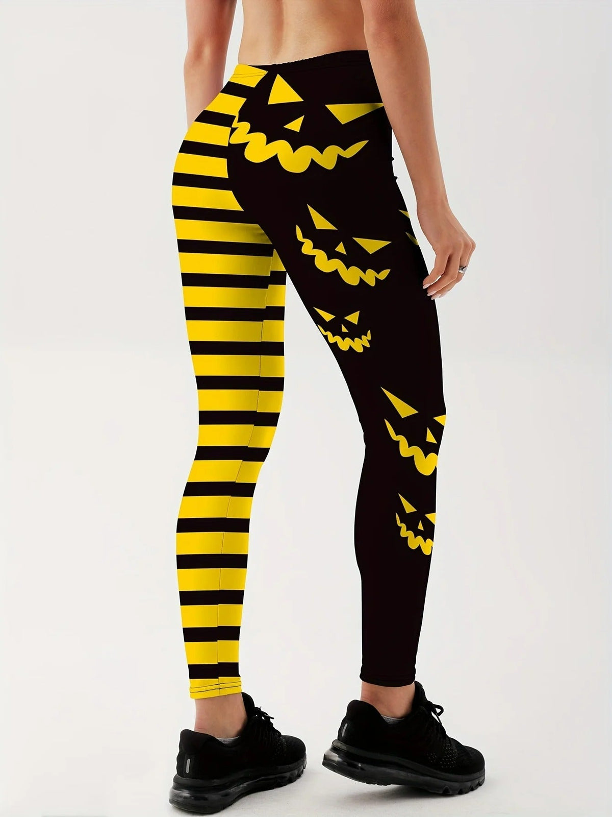 Sportlegging met Pompoenenprint Dames – Hoge Taille Stretchlegging Yoga Fitness Casual Training Sport | Sulvida