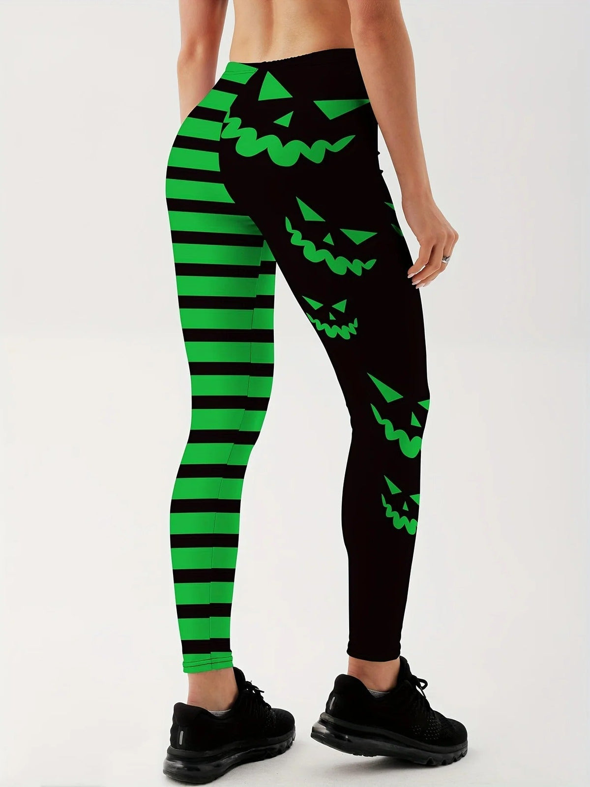 Sportlegging met Pompoenenprint Dames – Hoge Taille Stretchlegging Yoga Fitness Casual Training Sport | Sulvida