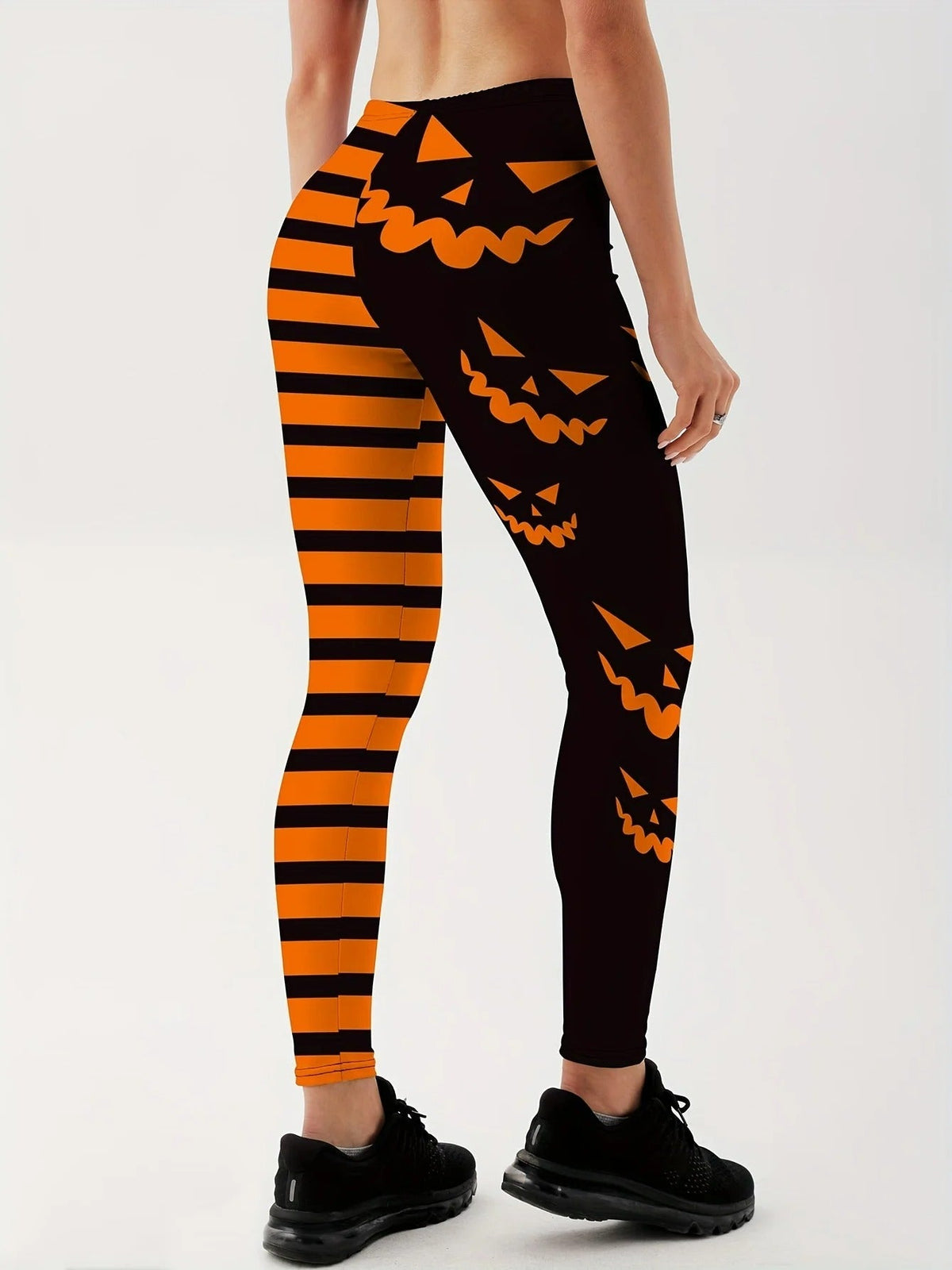Sportlegging met Pompoenenprint Dames – Hoge Taille Stretchlegging Yoga Fitness Casual Training Sport | Sulvida