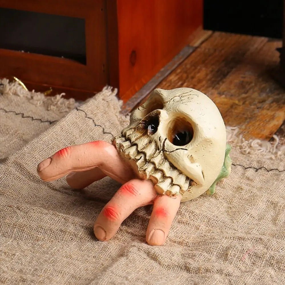 Schedel Hand Decoratie Resin Tuinornament Halloween Griezelige Skelethand Weerbestendig Gothic Decoratief | Sulvida