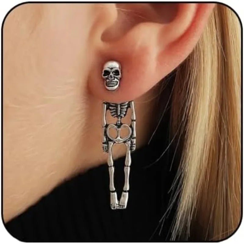 Schedel Oorbellen Loszittend Skelet Design Edgy Oorstekers Hangers Feest Mode Statement Sieraden Gothic | Sulvida