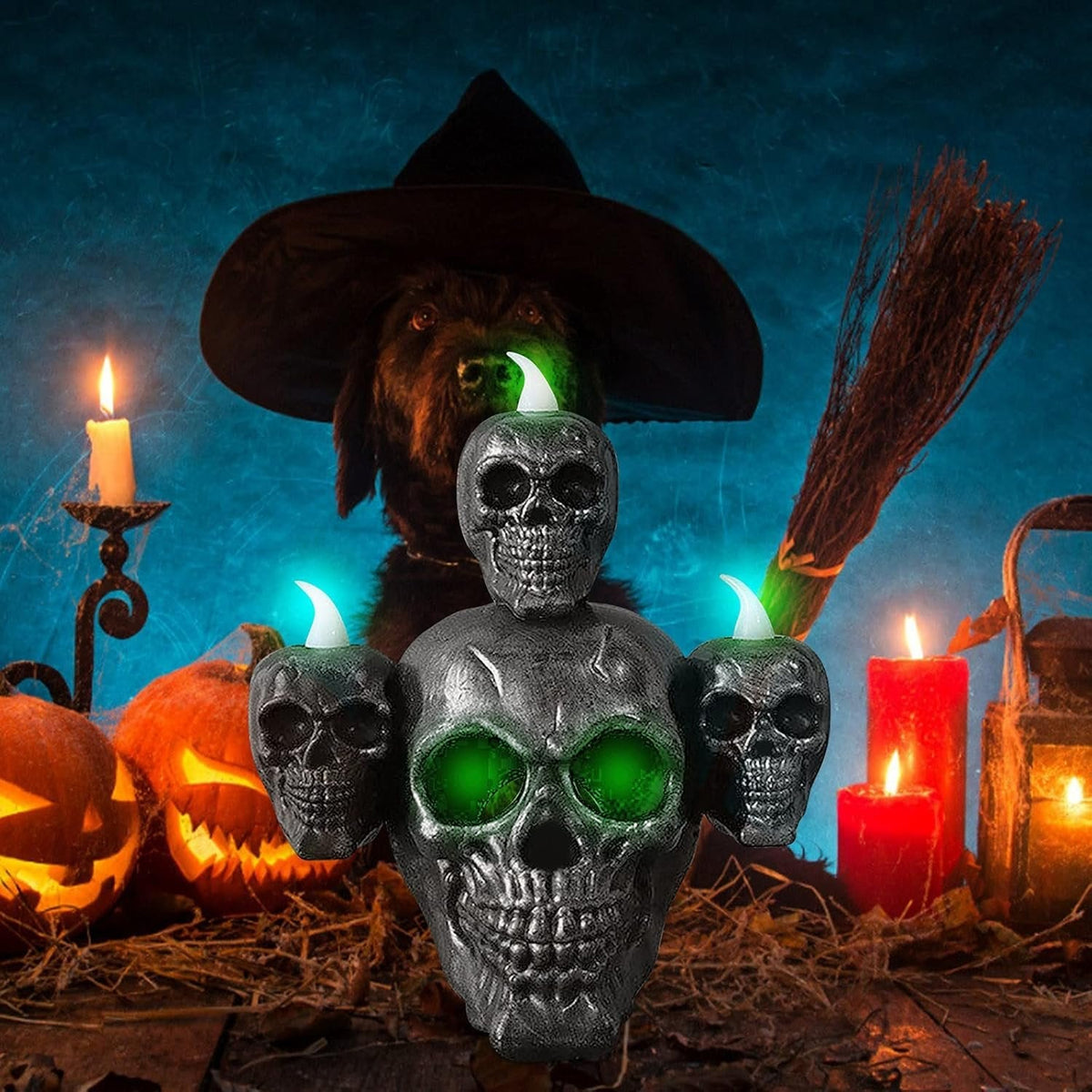 LED Schedellamp Halloween Decoratie – Sfeervolle Vlamloze Verlichting voor Feestdecoratie en Themafeesten | Sulvida