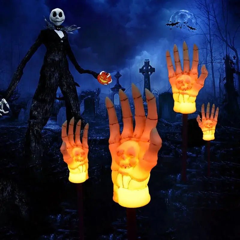 Solarverlichting Skelethand Grondpin Halloween Tuindecoratie LED Lamp Waterdicht 48cm Spooky Tuin Outdoor | Sulvida