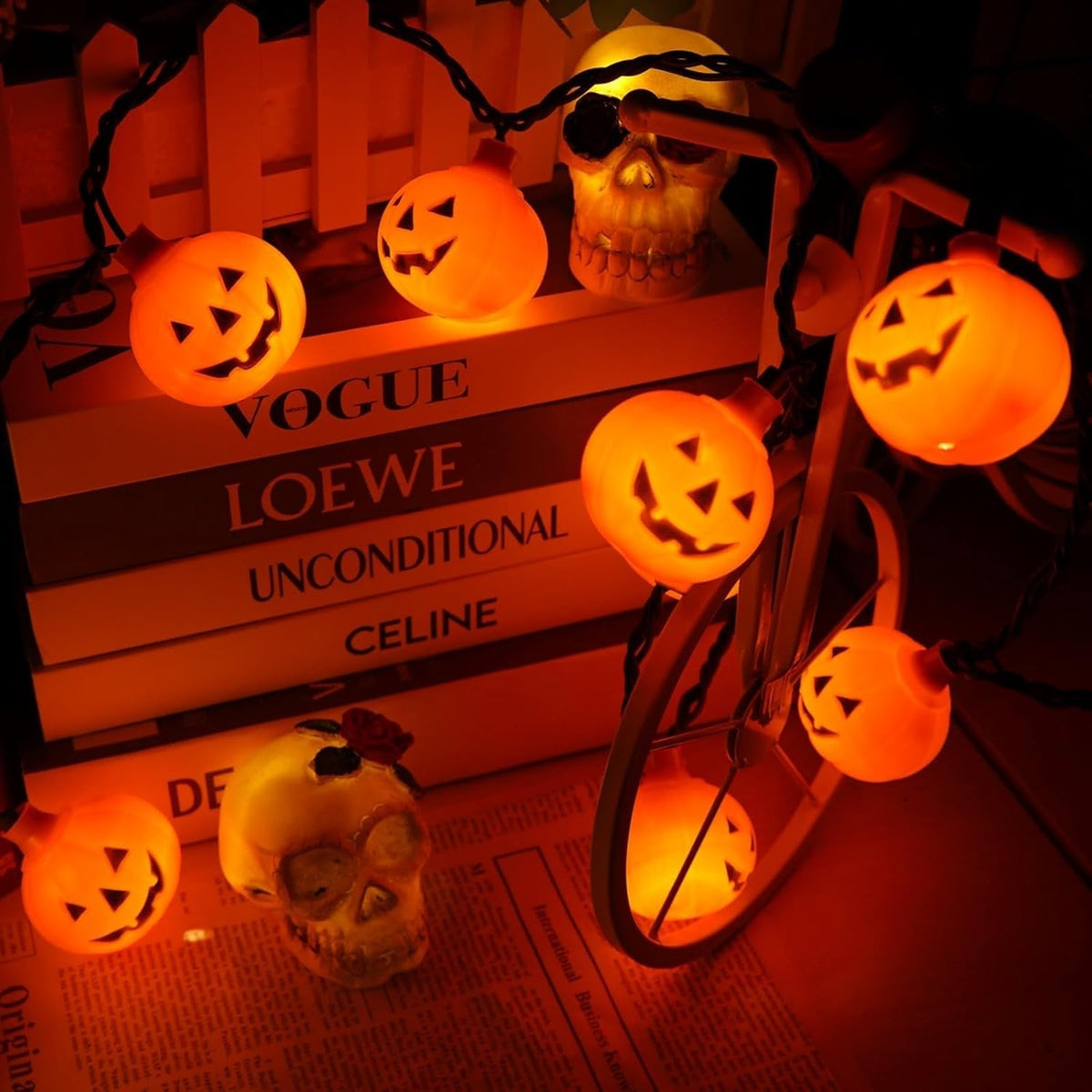 LED Pompoenslinger met 10 of 20 Lichtjes Binnen Buiten Decoratie Feestverlichting Herfst Halloween Sfeer | Sulvida