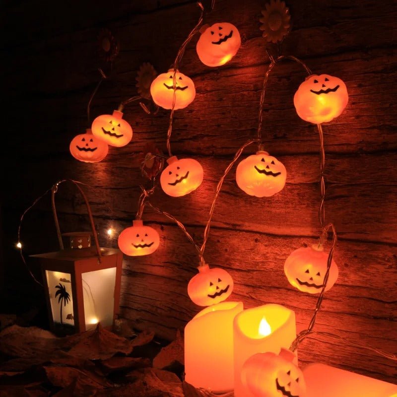 LED Pompoenslinger met 10 of 20 Lichtjes Binnen Buiten Decoratie Feestverlichting Herfst Halloween Sfeer | Sulvida