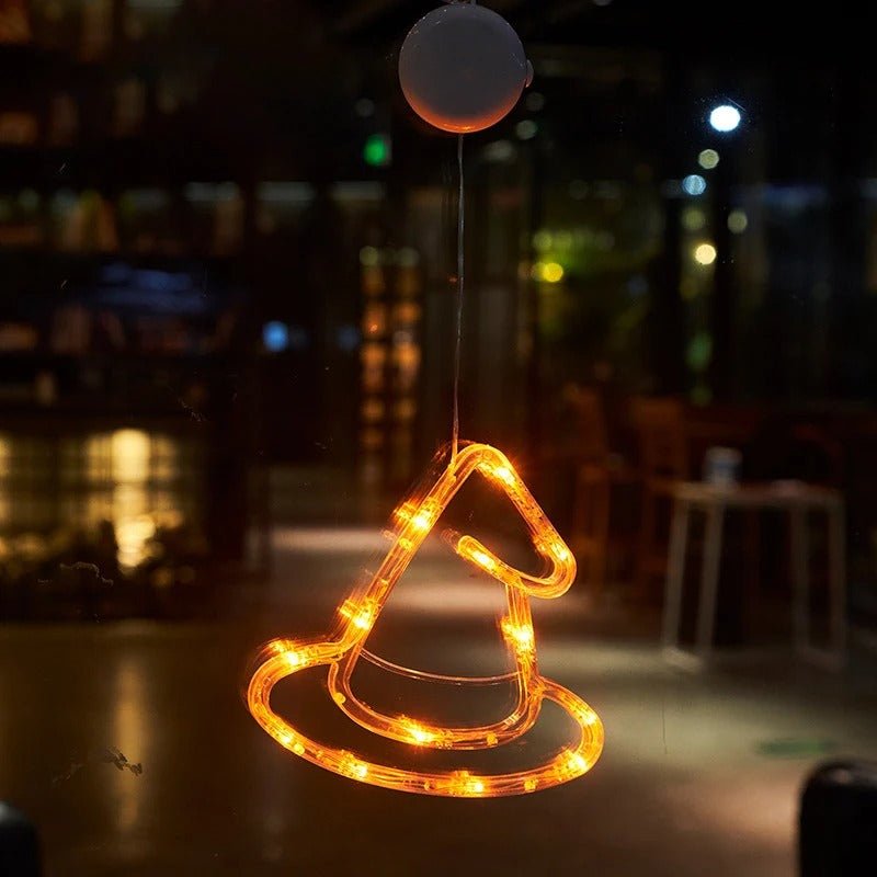 LED Raamverlichting met Zuignap Halloween Decoratie Geest Pompoen Vleermuis Feestdagen Thema Lichtsnoer | Sulvida