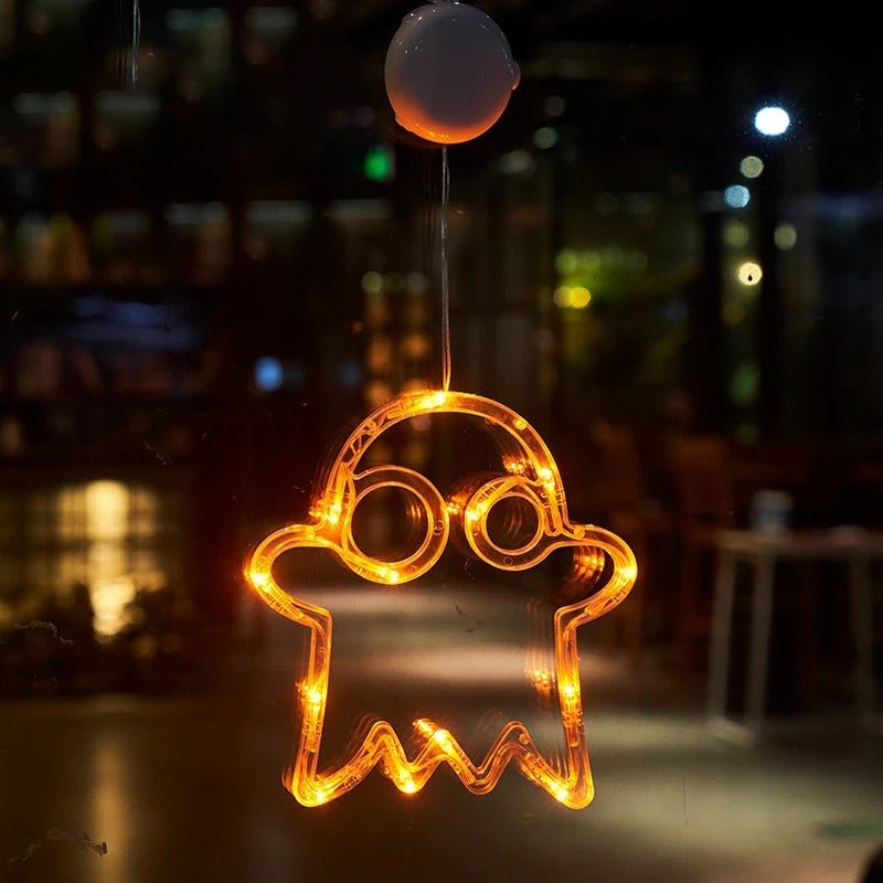 LED Raamverlichting met Zuignap Halloween Decoratie Geest Pompoen Vleermuis Feestdagen Thema Lichtsnoer | Sulvida