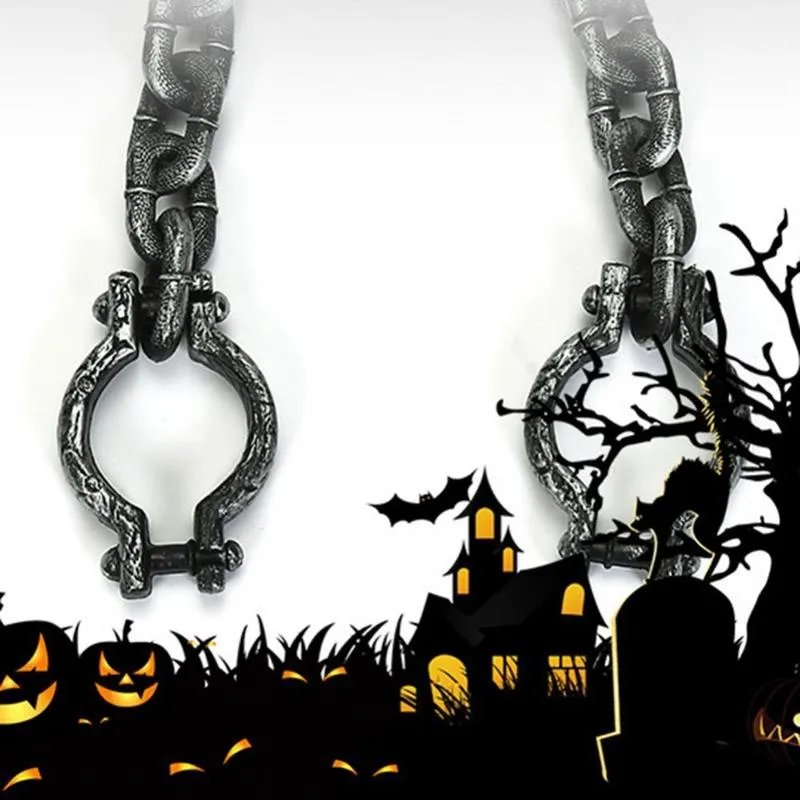 Decoratieve Halloween Ketting met Handboeien Kunststof Grijs Cosplay Prop Themafeest Horror Decoratie Accessoire | Sulvida