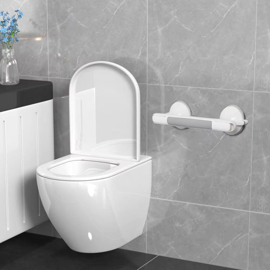 Veiligheidsgreep voor Badkamer met Zuignap Bevestiging Grijs zonder Boren Ideaal voor Douche Bad en Toilet | Sulvida