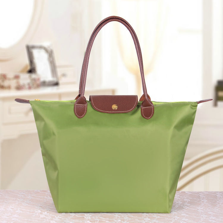 Oxford schoudertas dames waterdicht nylon shopper lichtgroen lichtgewicht opvouwbaar dagelijks gebruik | Sulvida