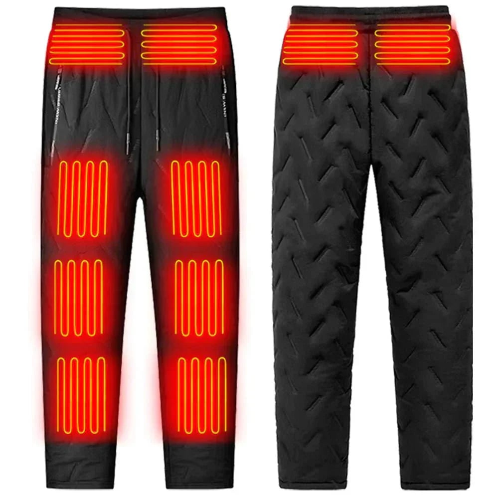 Verwarmde Gevoerde Broek Fleece Winterbroek Elektrische Verwarming Outdoor Golf Wandelen Skiën Thermisch | Sulvida