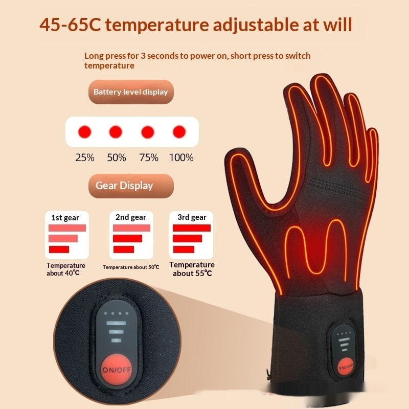 Verwarmde Handschoenen met Touchscreen en Oplaadbare Batterij Winterhandschoenen Thermohandschoenen Ski | Sulvida