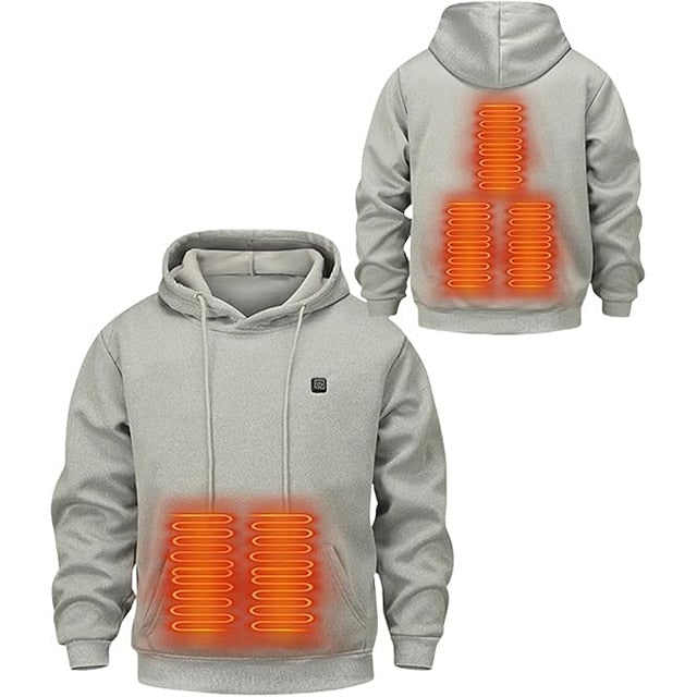 Verwarmde Hoodie met USB Verwarmingszones Rug Buik Nek 3 Temperatuurniveaus Unisex Capuchon Oplaadbaar | Sulvida