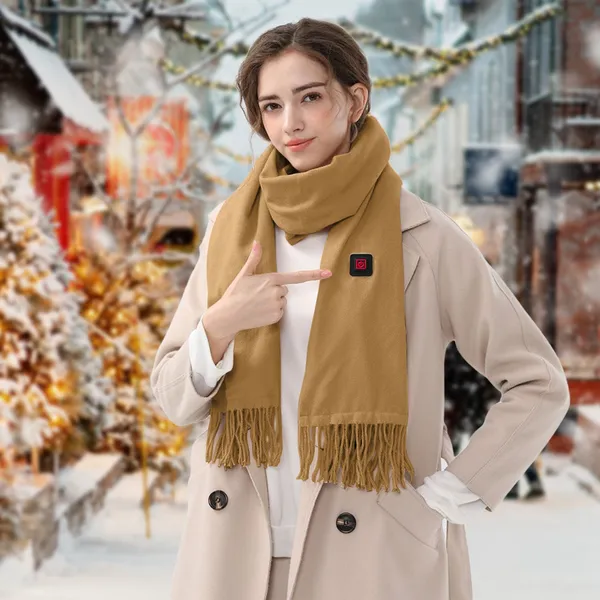 Verwarmbare Sjaal met USB Fleece Nekwarmte Drie Warmtestanden Zachte Halsdoek Verwarmd Wintersjaaltje | Sulvida