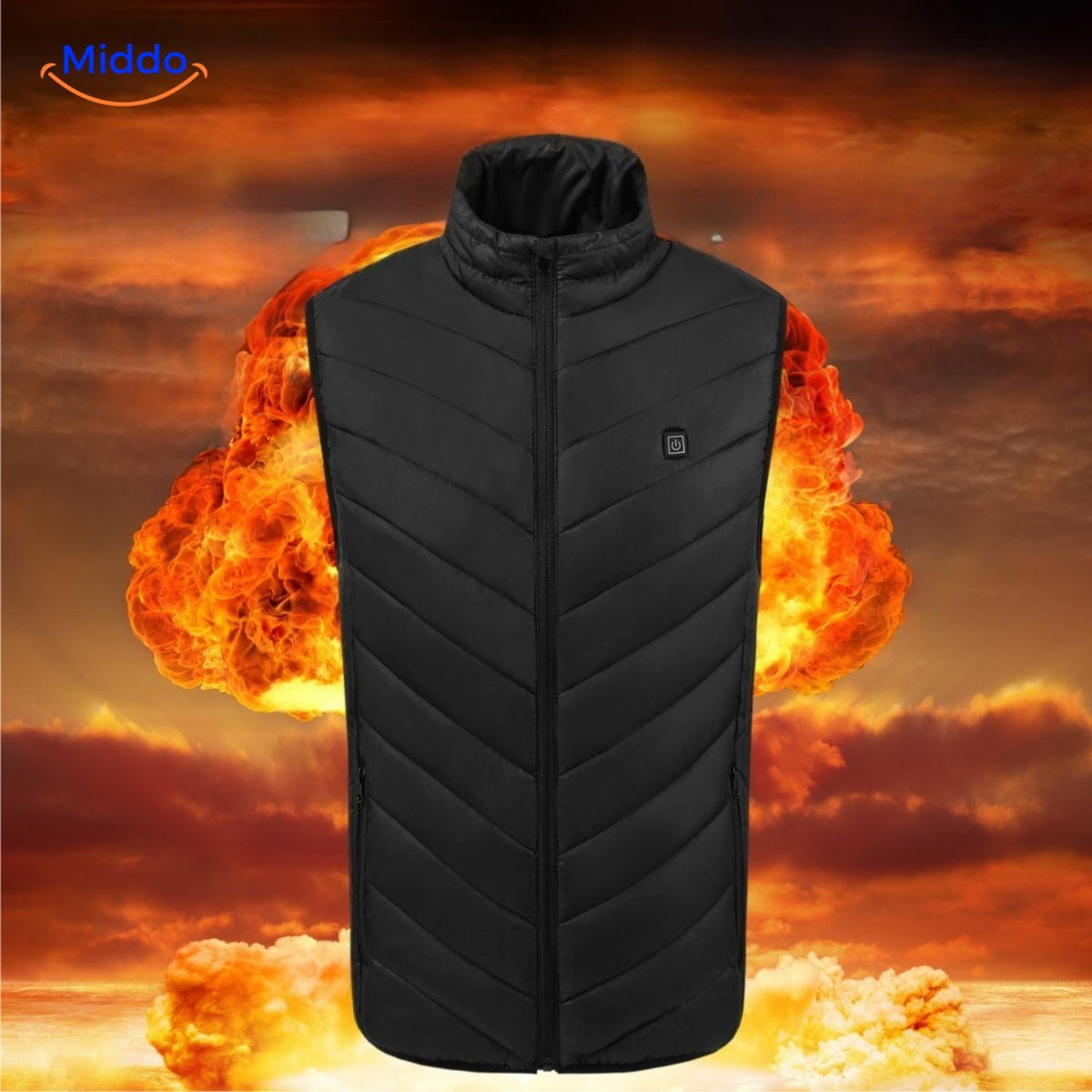 Verwarmingsvest met USB-bediening 4-21 verwarmingszones zwart blauw rood camouflage heren winter bodywarmer | Sulvida