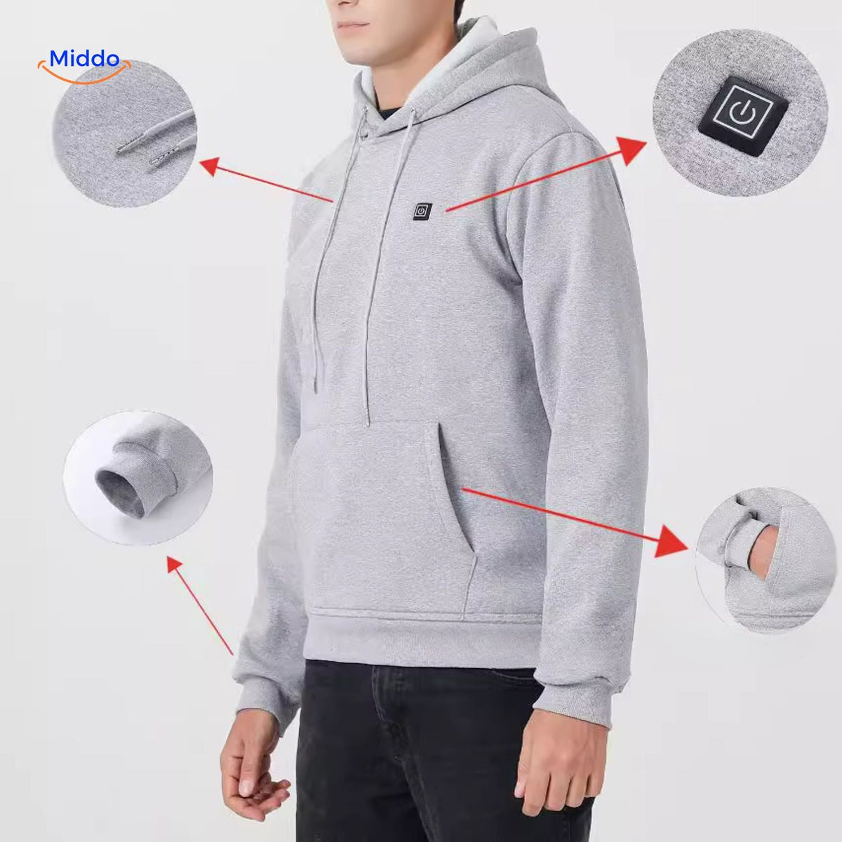 Verwarmde Hoodie met USB-Aansluiting en 3 Warmtezones – Comfortabele Outdoorkleding voor Heren en Dames | Sulvida