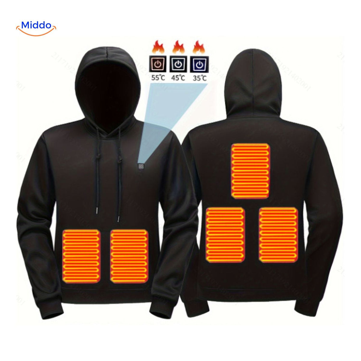 Verwarmde Hoodie met USB-Aansluiting en 3 Warmtezones – Comfortabele Outdoorkleding voor Heren en Dames | Sulvida