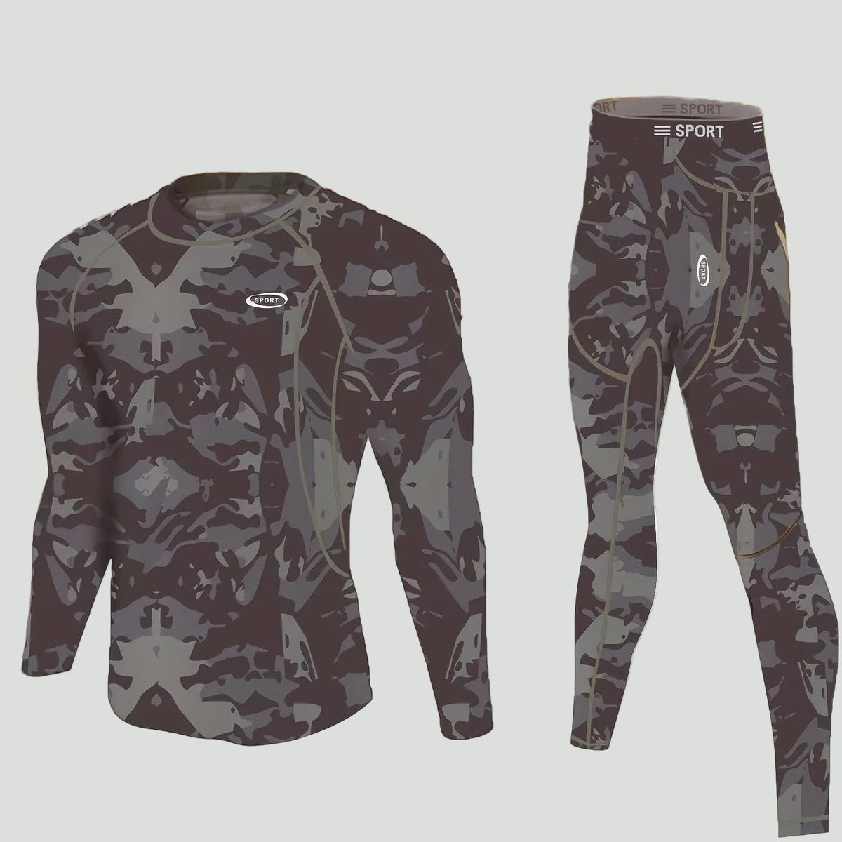 Thermische Herenset Fleece Lange Mouw met Lange Broek Slim Fit Rekbaar Ondergoed voor Sport & Outdoor | Sulvida