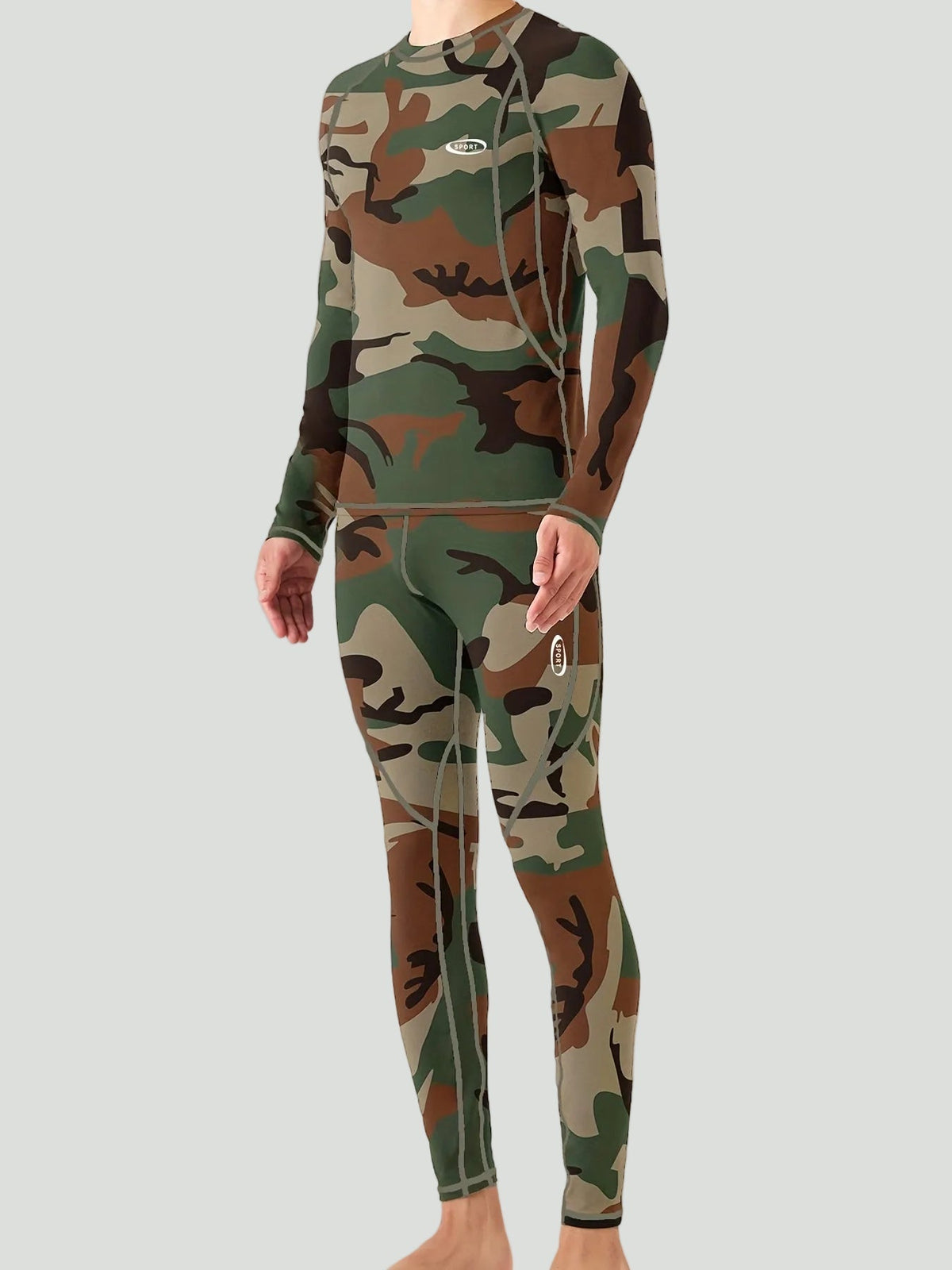 Thermische Herenset Fleece Lange Mouw met Lange Broek Slim Fit Rekbaar Ondergoed voor Sport & Outdoor | Sulvida