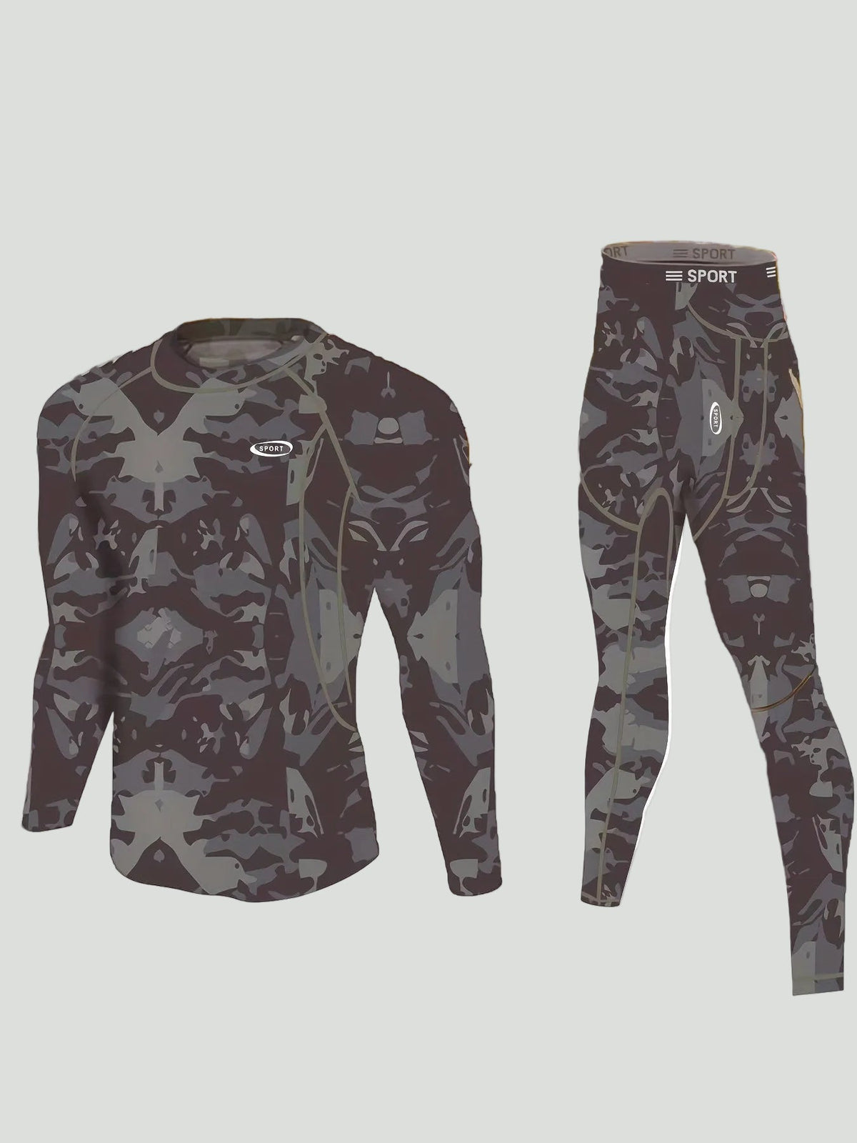 Thermische Herenset Fleece Lange Mouw met Lange Broek Slim Fit Rekbaar Ondergoed voor Sport & Outdoor | Sulvida