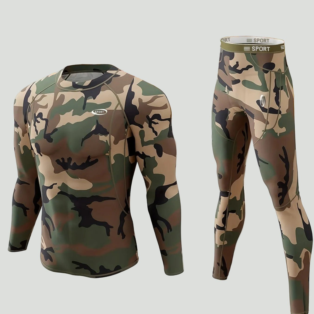 Thermische Herenset Fleece Lange Mouw met Lange Broek Slim Fit Rekbaar Ondergoed voor Sport & Outdoor | Sulvida