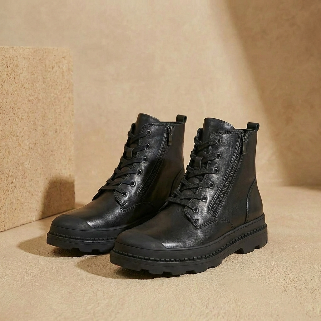 Lederen Vintage Heren Laarzen met Bont Voering Zijrits Handgemaakt Rundleder Winterschoenen Warm Footwear | Sulvida