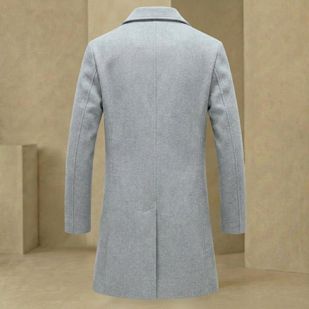 Herenjas Wintermantel Wollen Overjas Premium Staande Kraag Zakken Regular Fit Business Stijlvol Warm | Sulvida