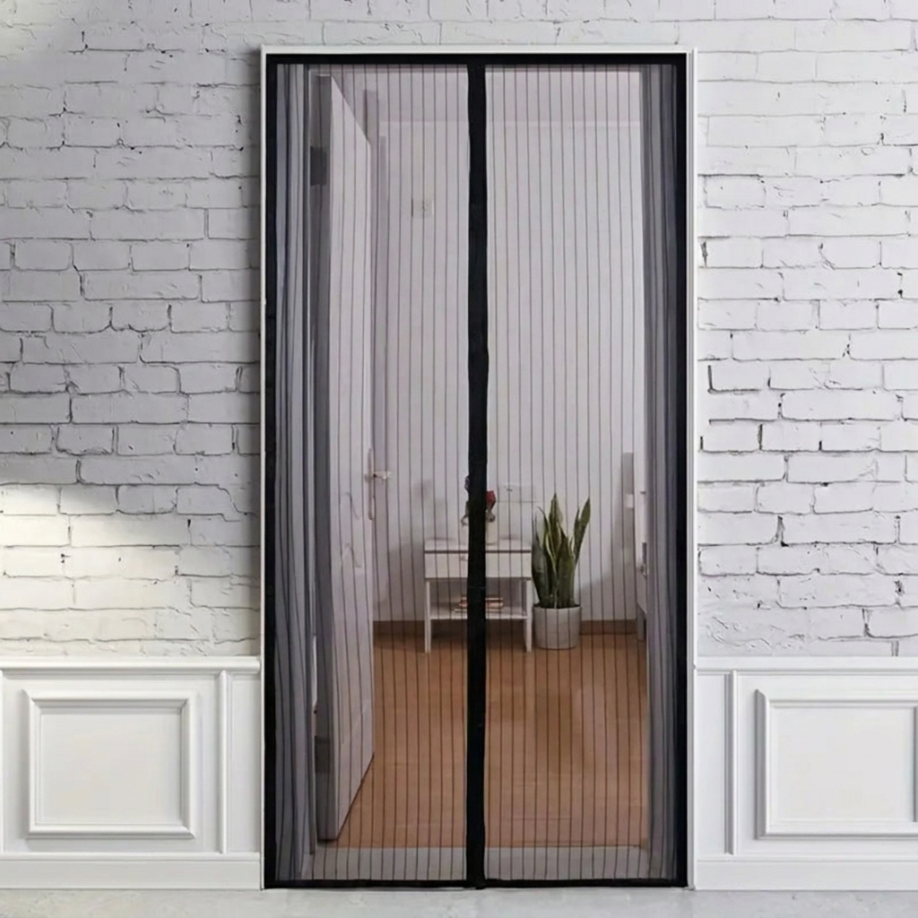Magnetisch Hordeur met Automatische Sluiting Zwart Wit 80-120cm Insectenwering Vliegengordijn Terras Balkon | Sulvida