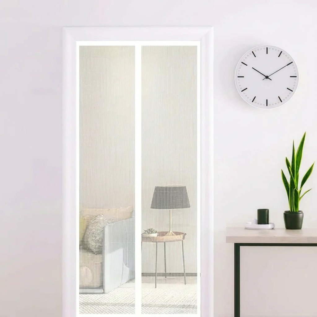 Magnetisch Hordeur met Automatische Sluiting Zwart Wit 80-120cm Insectenwering Vliegengordijn Terras Balkon | Sulvida