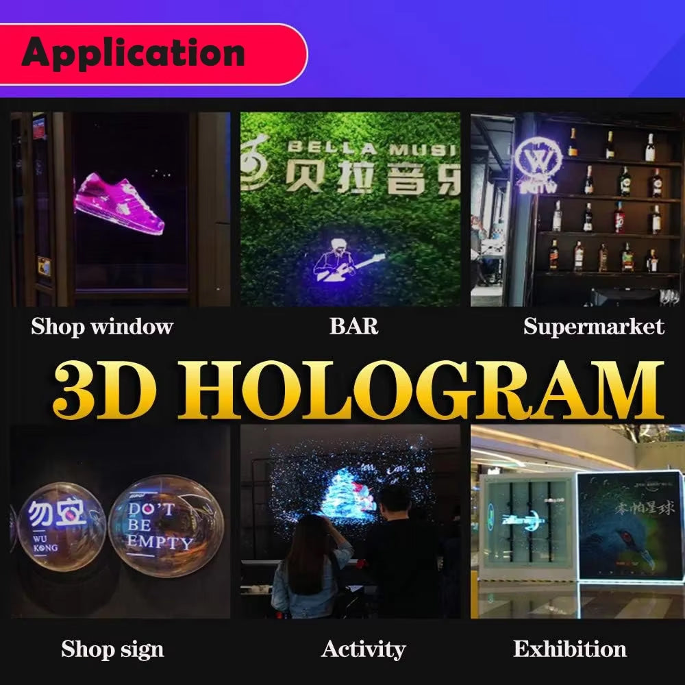 Ventilateur d’affichage holographique 3D avec image flottante, commande sans fil et projection HD pour un contenu spectaculaire | Sulvida
